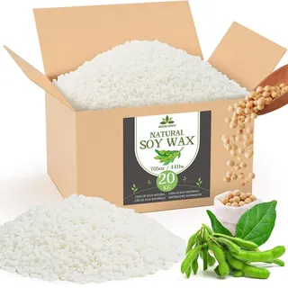 Sojawachs für Kerzen 10KG, Premium Kerzenwachs, Kerzenwachs zum Gießen & Kerzenherstellung, 100% Natürliches Sojawachs für Kerzen