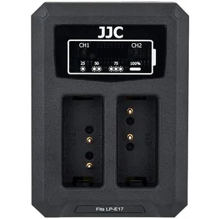 JJC USB Dual Ladegerät Akkulader für for Canon EOS R8 R50V R50 R100 RP M3 M5 M6II M6 77D 750D 760D 800D 850D 250D 200DII 200D Kameras für Canon LP-E17 Akku