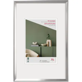 walther design Bilderrahmen silber 15 x 20 cm mit Kunstglas, Desire Kunststoffrahmen DEX520S
