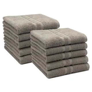 ZOLLNER 10er Set Handtücher in 50x100 cm, Baumwolle, Hotelqualität, Fango