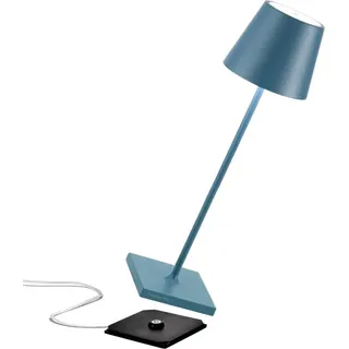 Zafferano Poldina Pro Tischlampe - Aufladbare LED Außenlampe - 38 cm - Blau - Hellblau