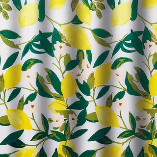 Gedy Vorhang, 120 x 200 cm, Zitronengelb, Weiß