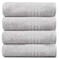 GC GAVENO CAVAILIA Weiche Handtücher für Badezimmer, ägyptische Baumwolle, sehr wasserabsorbierend, 4 Stück, Waschlappen und Handtücher, Weiß