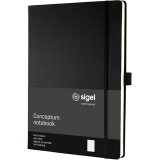 Sigel Notizbuch Conceptum A4 punktkariert Schwarz