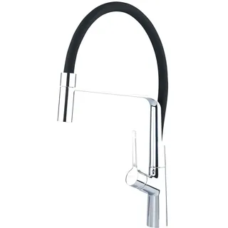 Balletto 81130 Waschtisch-Einhandbatterie, Standsäule mit Flexarm, 25mm, schwarz