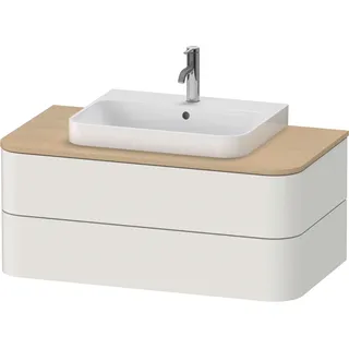 Duravit Happy D.2 Plus Konsolenwaschtischunterbau wandhängend, 1000x550 mm, 2 Schubkästen, für Aufsatzbecken, HP497103939, Farbe: Nordic Weiß Seidenmatt Lack