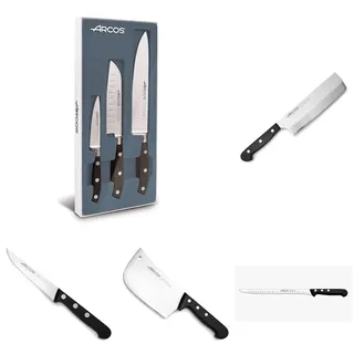 Arcos Riviera Gourmet Expansion Messer-Set - 7-teiliges Profi-Küchenmesser-Set: Chefmesser, Santoku, Usuba-Gemüsemesser, Hackmesser, Ausbeinmesser und Spickmesser - Edelstahl NITRUM, Premium