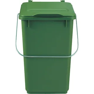 SULO Abfallsammler 10l Kunststoff braun mit Klappdeckel für Bioabfall - 1086533 - Grün