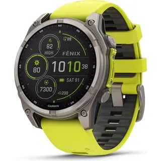 Garmin fenix 8 Solar 47 mm Graphit/Titanium Titan Silikon-Armband 22 mm