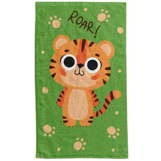 Handtuch, Kinderhandtuch mit buntem Aufdruck, Tiere 30x50cm Tigger 016 - Grün