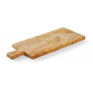 HENDI Servierbrett, Holzbrett, Frühstücksbrett, Steakbrett, Küchenbrett, Tapasbrett, für Snacks-Brot-Käse, 480x190x(H)22mm, Olivenholz