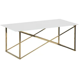 Beliani Couchtisch Emporia Weiß Gold 100 x 40 x 50 cm