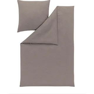 Estella Atelier - Mako-Interlock-Jersey Bettwäsche-Garnitur TAKOMA Farbe taupe Größe 155x220 + 80x80 cm - Taupe