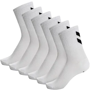 hummel hmlCHEVRON 6-PACK SOCKS, WHITE/WHITE, 14