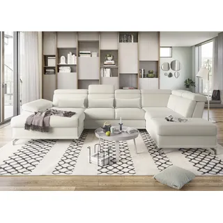 sit&more Wohnlandschaft »Cabrio U-Form, B: 359 cm, mit Sitztiefen-, Arm- & Kopfteilverstellung« 3 Nierenkissen, Federkern, optional Bettfunktion und Stauraum,