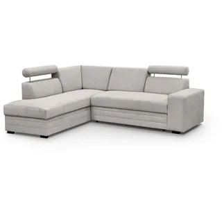 beautysofa Ecksofa Stoff 2-Sitzer Beige