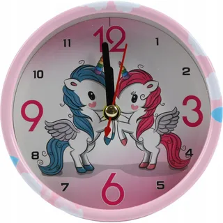 Kinderwecker Einhorn Rosa 10cm - Analoger Wecker für Mädchen - Dekorative Tischuhr