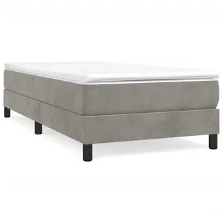 vidaXL Boxspringbettgestell Hellgrau 90x200 cm Samt - Grau