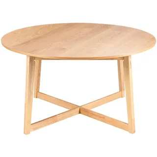 Beliani Esstisch Helle Eiche 140/140 cm Waipori , Braun , Holzwerkstoff , Rund , 140x75x140 cm , Esszimmer, Esstische