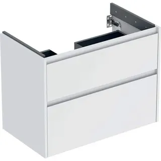 Geberit Renova Plan Unterschrank für Waschtisch, mit zwei Schubladen, 79,4x60,6x44,6cm, 504.030.00.1, Farbe: weiß / lackiert seidenmatt