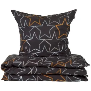SCHIESSER Lizzy Sterne Dunkelgrau 155 x 220 cm + 80 x 80 cm
