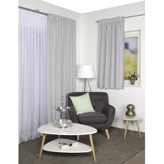 Home Basics Gardine »SANDO Set«, (3 St.), Fertigschal, blackout Home Basics grau cm