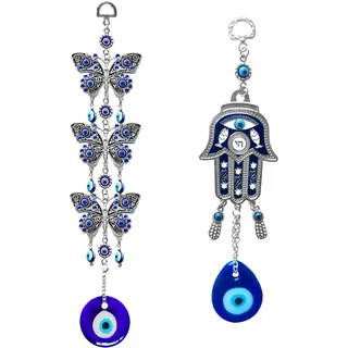 Türkisch Blau Böses Auge Evil Eye Nazar Boncuk Schmetterling Hamsa Hand Wandbehang Dekoration