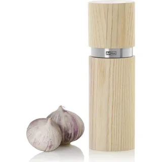 AdHoc MP25 Salzmühle oder Pfeffermühle Textura 15 cm, Edelstahl | Eschenholz weiß