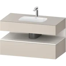 Duravit Qatego Einbauwaschtisch mit Konsolenwaschtischunterbau, 1000x550x600mm, Nische Weiß Supermatt, QA4786084, Farbe: Taupe Matt