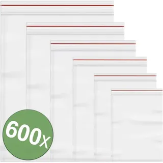 Quadrios Druckverschlussbeutel ohne Beschriftungsstreifen Transparent Polyethylen 600 St.