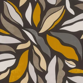 Rasch Tapeten 869316 - Vliestapete mit geschwungenen Formen in Weiß, Hellgrau, Gelb, Taupe, Grau und Schwarz aus der Kollektion Symphony - 10,05 m x 0,53 m (LxB)