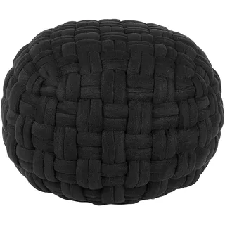 Beliani Pouf Hopa Samtstoff Schwarz