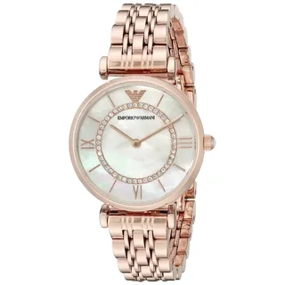Emporio Armani Gianni T-Bar Quarzuhr Roségold Perlmutt AR1909 - Bunt