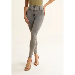 Freddy WRUP Jeggings mit hohem Bund und Push-Up Effekt Grau Schwarz S 36