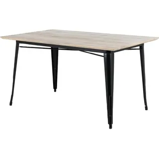 Bolero Bistro Esstisch Mangoholzplatte Schwarzer Rahmen 1450mm - Schwarz