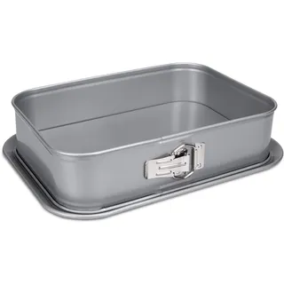Städter Springform rechteckig, Antihaft, 33 x 23 cm, Pflegeleichte Backform für Rührkuchen, Käsekuchen, Marmorkuchen, Silbern, Perfekt für Backliebhaber
