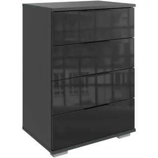WIMEX Nachtschrank Easy Plus 52 x 38 x 74 cm Grau/Schwarz