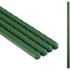 Relaxdays Pflanzstäbe, 10er Set, 110 cm, Ø 10 mm, kunststoffummantelter Stahl, Rankhilfe für Pflanzen, Rankstäbe, grün