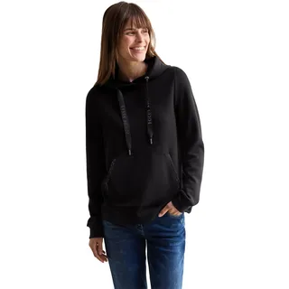 CECIL Damen B303113 Hoodie Mit Glitzerdetails, Schwarz, XL EU