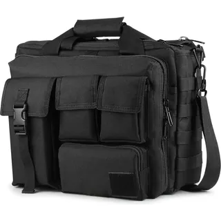 Multifunktionale Herren-Schultertasche aus Nylon, Laptoptasche, Umh?ngetasche, Aktentasche, Handtasche, Schultasche, gro? genug f1r 15,6"-Laptop/Kamera (Schwarz)