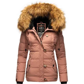 Navahoo Winterjacke »Winterjacke Zoja«, mit Kapuze, stylische Steppjacke mit Kunstpelz Kapuze, orange