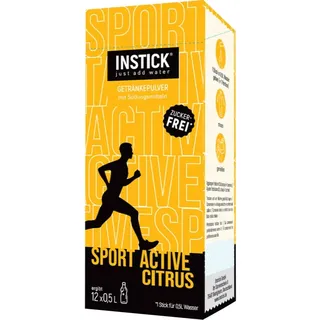 INSTICK Sport Active Sportgetränk mit Elektrolyten Geschmack Citrus 12x500 ml