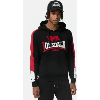Lonsdale Langwell Hoodie Schwarz/Weiß/Rot XXL