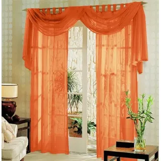 Voile komplett GARDINEN Set 3tlg., Orange, 60999