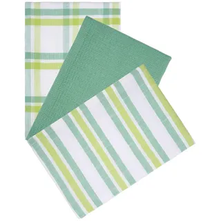 Esposa Geschirrtuch-Set , Grün , Textil , 3-teilig , 50x70 cm , Reach, Bsci, Oeko-Tex® Standard 100 , Aufhängeschlaufe , Heimtextilien, Geschirrtücher & Schürzen, Geschirrtücher