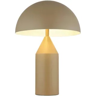 Globo Tischleuchte , Weiß, Sandfarben , Metall , halbrund , 28x39x28 cm , Ce , Wippschalter , Lampen & Leuchten, Innenbeleuchtung, Tischlampen, Tischlampen