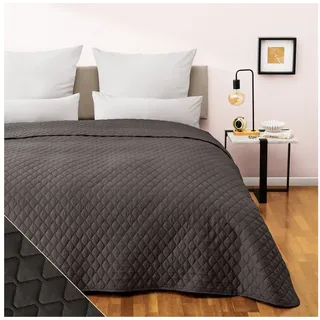 Blumtal Tagesdecke 170x210 cm - Oeko-TEX-Zertifizierter Bett- und Couchüberwurf 90x200 - Anthrazit