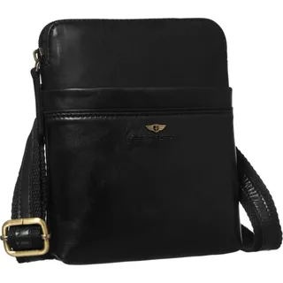 PTN 19004-TUM-0598 Schwarze Ledertasche - Schwarz, Gold