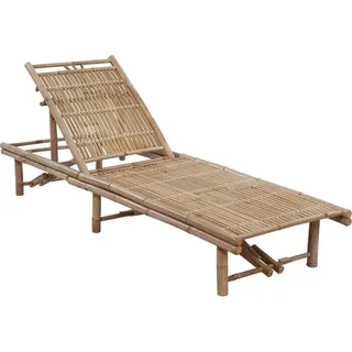 vidaXL Garten-Sonnenliege mit Auflage Bambus - Braun