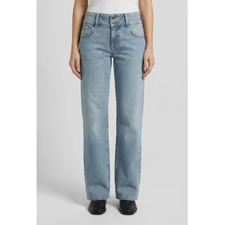 Pepe Jeans Gerade Jeans PEPE JEANS "STRAIGHT JEANS LW", Damen, Gr. 30, Länge 32, light blau used, Denim/Jeans, Obermaterial: 99% Baumwolle, 1% Elasthan, straight fit lang, Jeans Gerade Jeans, mit doppeltem Knopfverschluss